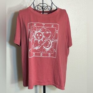 ROMWE Pink Astrology Casual T-Shirt